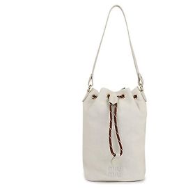 Miu Miu Bolsa de Gabardine Feminina Branco