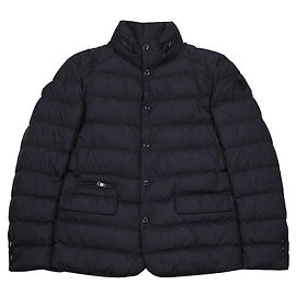 Moncler Hooded Short Down Jacket Blue