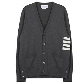 Thom Browne Herren Cardigan mit V-Ausschnitt in Relaxed Fit Braun