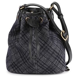 Burberry Bolso tipo bucket de denim con cordón Azul