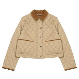 Burberry Jaqueta cropped de nylon acolchoado Marrom