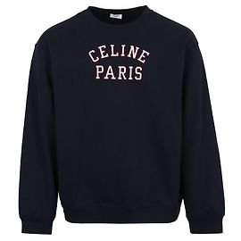 Céline Sudadera de felpa de algodón con estampado de París Azul