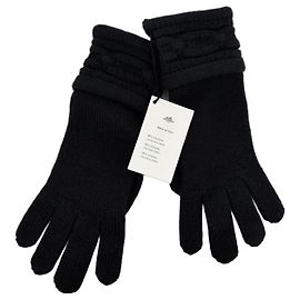 Hermès Luvas Heaven Twist de cashmere para mulheres Preto