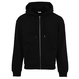 Céline Sudadera con capucha de felpa de algodón con cremallera y logo Negro
