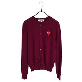 Comme Des Garcons Rundhals-Cardigan Burgunder Rot
