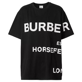Burberry Oversized T-Shirt mit kurzen Ärmeln in Schwarz Schwarz