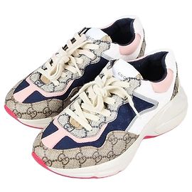 Gucci Tênis Lation com sola rosa Rosa