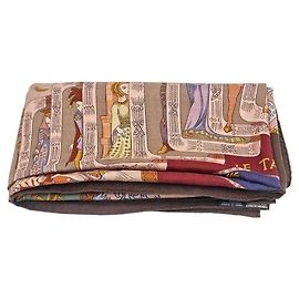 Hermès Sciarpa in cashmere e seta Marrone