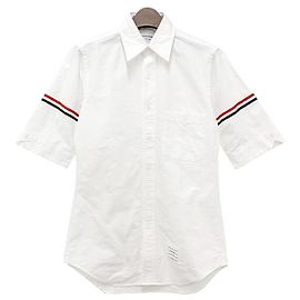 Thom Browne Chemise à manches courtes blanche à rayures classiques Blanc