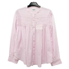Isabel Marant PLALIA Baumwollbluse Hellrosa Pink