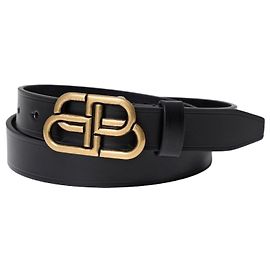 Balenciaga Thin Leather Belt Black