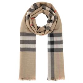 Burberry Sciarpa in lana e seta Marrone