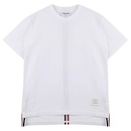Thom Browne T-shirt à rayures piquées classique Blanc