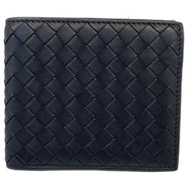 Bottega Veneta Schwarze Intrecciato-gewebte Mesh-Geldbörse Schwarz