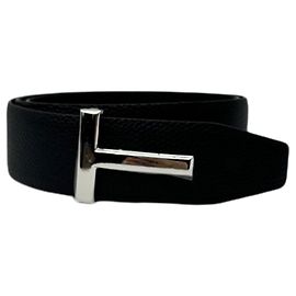 Tom Ford T Icon Reversible Leather Belt Blue Blue