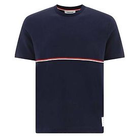 Thom Browne Camiseta de jersey de peso medio Azul