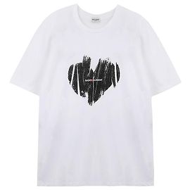 Saint Laurent Heart T-Shirt Weiß