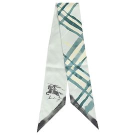 Burberry Cachecol de seda xadrez reversível Verde