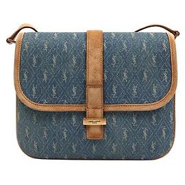 Saint Laurent Bolso de hombro de denim Azul