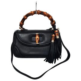 Gucci Bolsa de ombro com tassel de bambu Preto