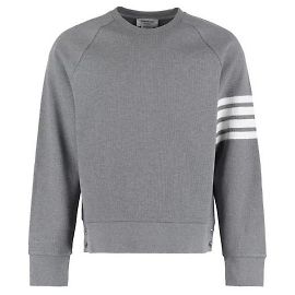 Thom Browne Sudadera Raglán de Waffle a Rayas Castaño