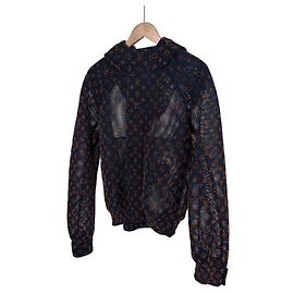 Louis Vuitton Men's Gradient Monogram Mesh Hooded Jacket Orange Blue