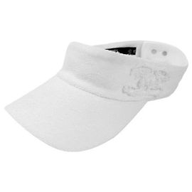 Chanel Chapéu de sol em algodão branco com logo CC Coco para mulheres Branco
