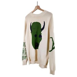 Dior Cactus Jack Übergroßer Strickpullover aus Wolle Weiß