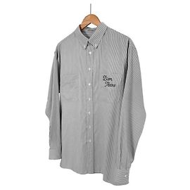 Dior Camicia Oxford in cotone a righe grigia per uomo Marrone