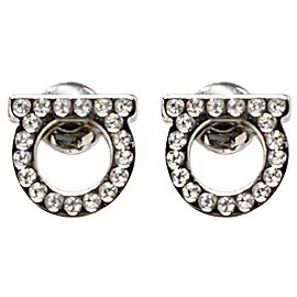 Salvatore Ferragamo Orecchini in cristallo Gancini argento Argento