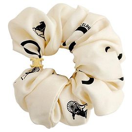 Céline Bracciale con scrunchie in seta e ottone per capelli Bianco