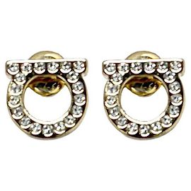 Salvatore Ferragamo Orecchini in cristallo Gancini oro D'oro