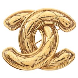 Chanel Coco Mark Gold Plated Brooch Golden