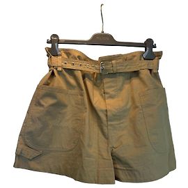 Pantalones cortos de algodón beige con cinturón Isabel Marant Beige