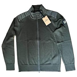 Belstaff Kelby Zip Cardigan Khaki Wolle Khaki