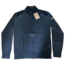 Belstaff Kelby Zip Cardigan Dunkelgrau Wolle Anthrazitgrau