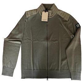 Belstaff Kelby Zip Cardigan Braun Wolle Braun
