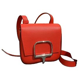 Hermès Della Love handbag peach red Epsom leather Red
