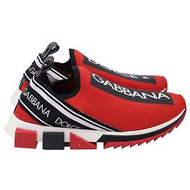 Dolce & Gabbana Sorrento Slip-On Sneakers in Red Polyester Red
