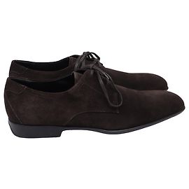 Sapatos Derby com cadarço Salvatore Ferragamo em camurça marrom Marrom Vermelho