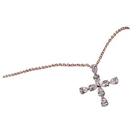 Colar Harry Winston Cruz com Diamantes Prata