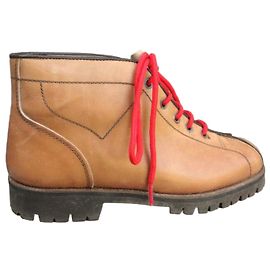 Autre Marque Leather Hiking Boots Light Brown Light brown