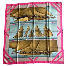 Lenço de seda Hermès Rafales 90x90 Multicor