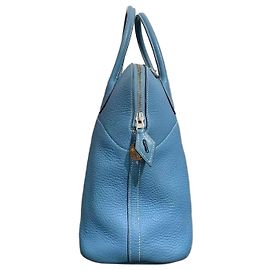 Borsa Hermès Lovecraft 35 in pelle blu denim Blu