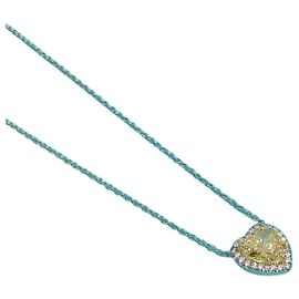 Collier Tiffany & Co diamant jaune en forme de cœur 2 carats Jaune