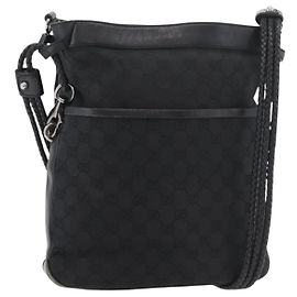 Borsa a Spalla GG Canvas Gucci Nera Argento 109097 Auth 175057 Nero Argento