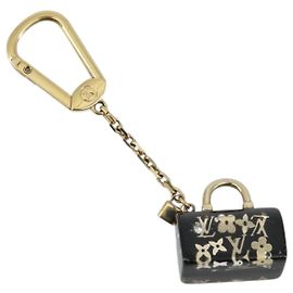 LOUIS VUITTON Speedy Porte Cles Unclusion Key Holder Black M65444 Auth BA12314 Black Golden
