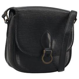 LOUIS VUITTON Bolsa de Ombro Epi Saint Cloud PM Preta M52212 LV Auth 176728 Preto