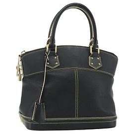 LOUIS VUITTON Sac à main Suhari Lockit PM en cuir noir M91888 LV Auth ka4094A Noir