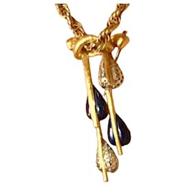 Pierre Cardin Zwei-in-eins Schmuck - Brosche Anhänger Blau Golden